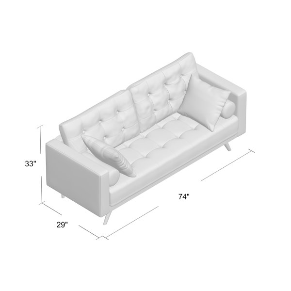 Hashtag Home Derry 74" Square Arm Sofa & Reviews Wayfair
